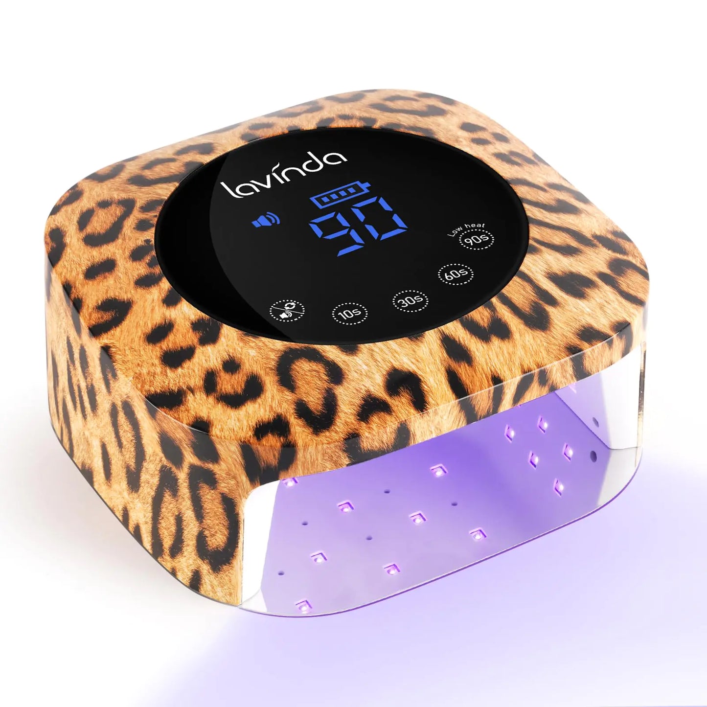 Lavinda 54W Cordless Rechargeable UV LED Nail Lamp – Professional Nail Polish Curing Light with 4 Timers, 2X Faster Drying – Leopard Print Nail Dryer for Gel Nails & Salon Use